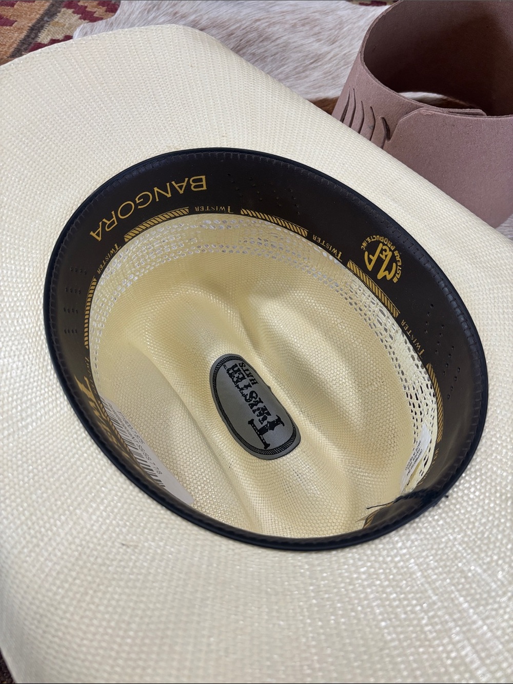 Twister straw, cowboy hat 7 7/8 - Picture 6 of 7